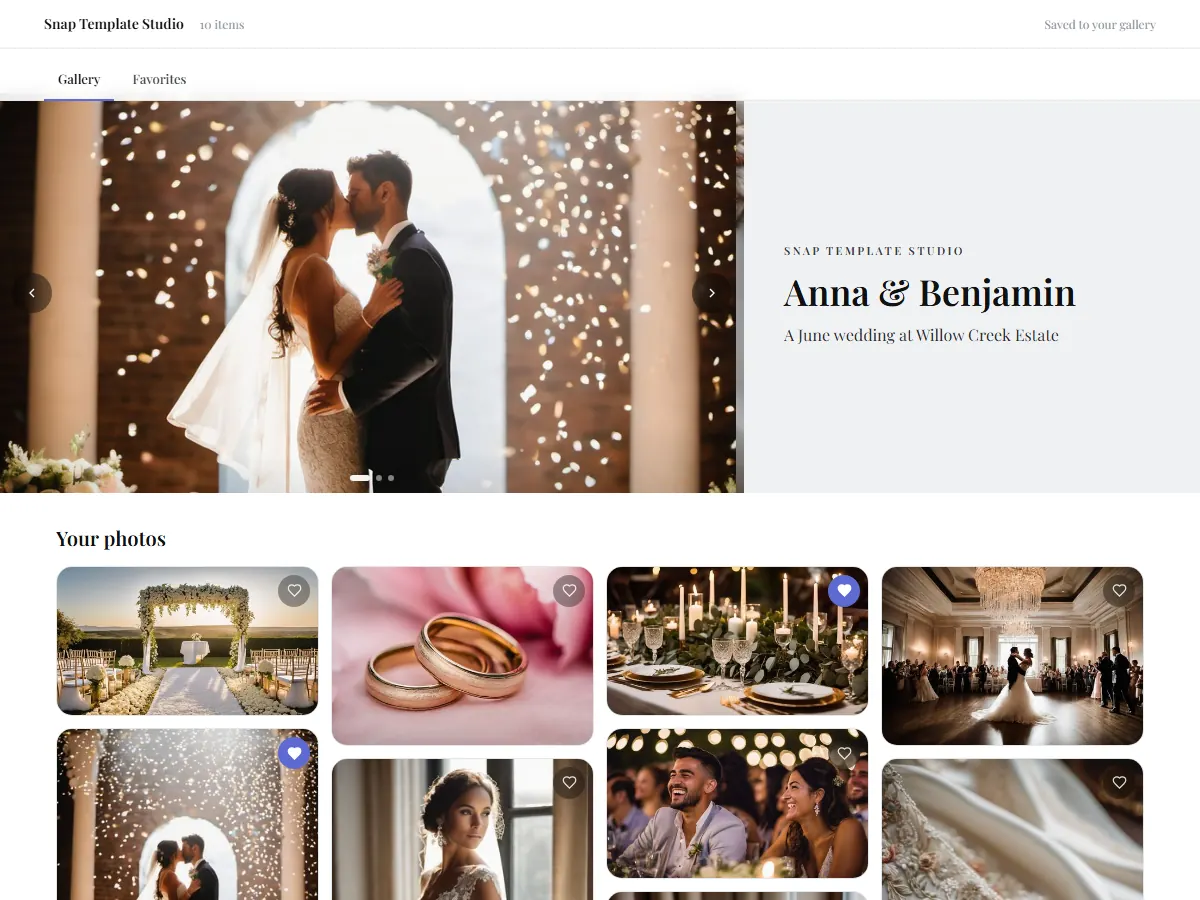 Classic Wedding gallery template