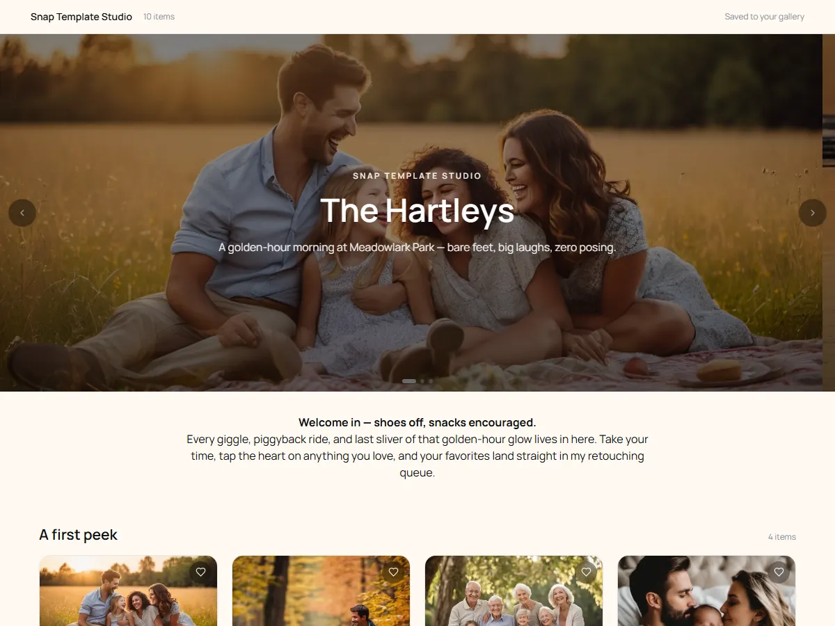 Family Warm gallery template