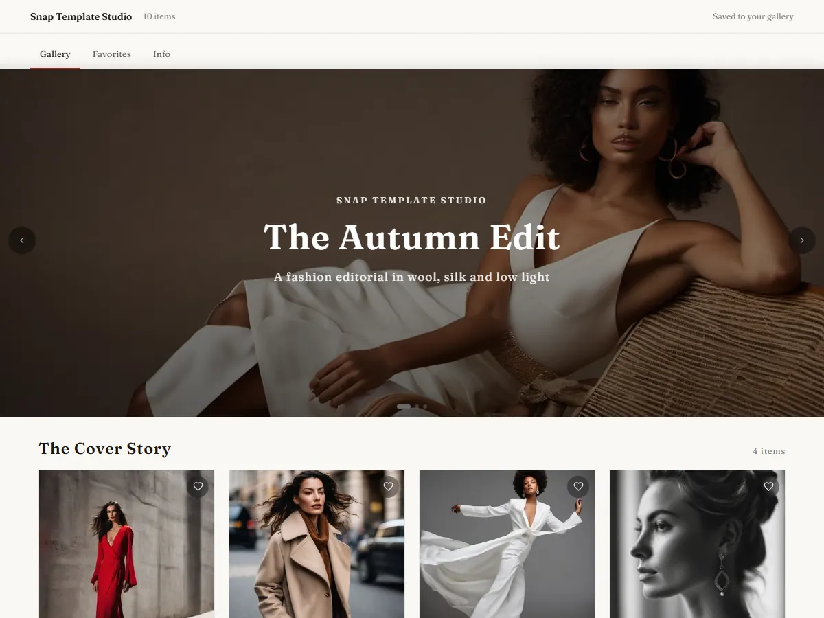 Magazine gallery template