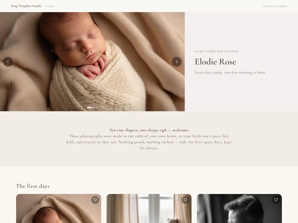 Newborn Soft gallery template